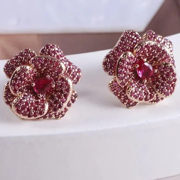 KATE SPADE ♠️ NEW YORK 🌹 Rosy Stud Earrings - Picture 7 of 8